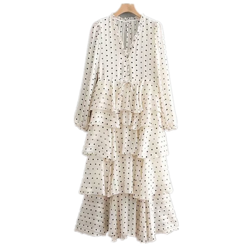 2021 New Retro Sweet Dot Print Ruffles Long Fashion Women with Long-sleeve Cleavage Dress of Women's Cake Dressed Mujer 4mue
2021 New Retro Sweet Dot Print Ruffles Long Fashion Women with Long-sleeve Cleavage Dress of Women's Cake Dressed Mujer 4mue