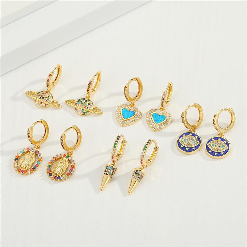 Vintage Elegant Crystal Heart Hollow Maria Hoop Earrings For Women Punk Rainbow Zircon Planet Evil Eye Cone Ear Stud Jewelry
Vintage Elegant Crystal Heart Hollow Maria Hoop Earrings For Women Punk Rainbow Zircon Planet Evil Eye Cone Ear Stud Jewelry