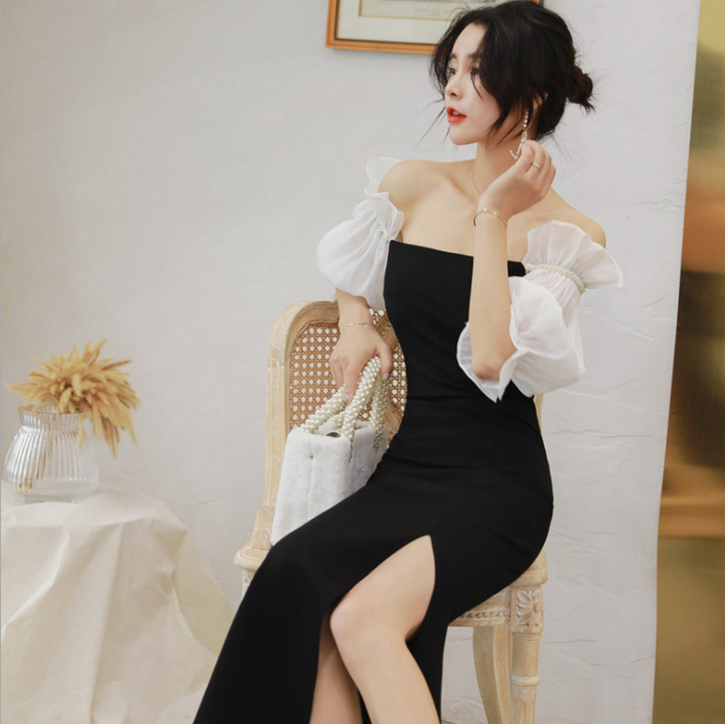 2021 New sexy ladies in night lantern sleeves skirt divided thin shoulder dressed party to the nightclub HB9B, Black
2021 New sexy ladies in night lantern sleeves skirt divided thin shoulder dressed party to the nightclub HB9B, Black