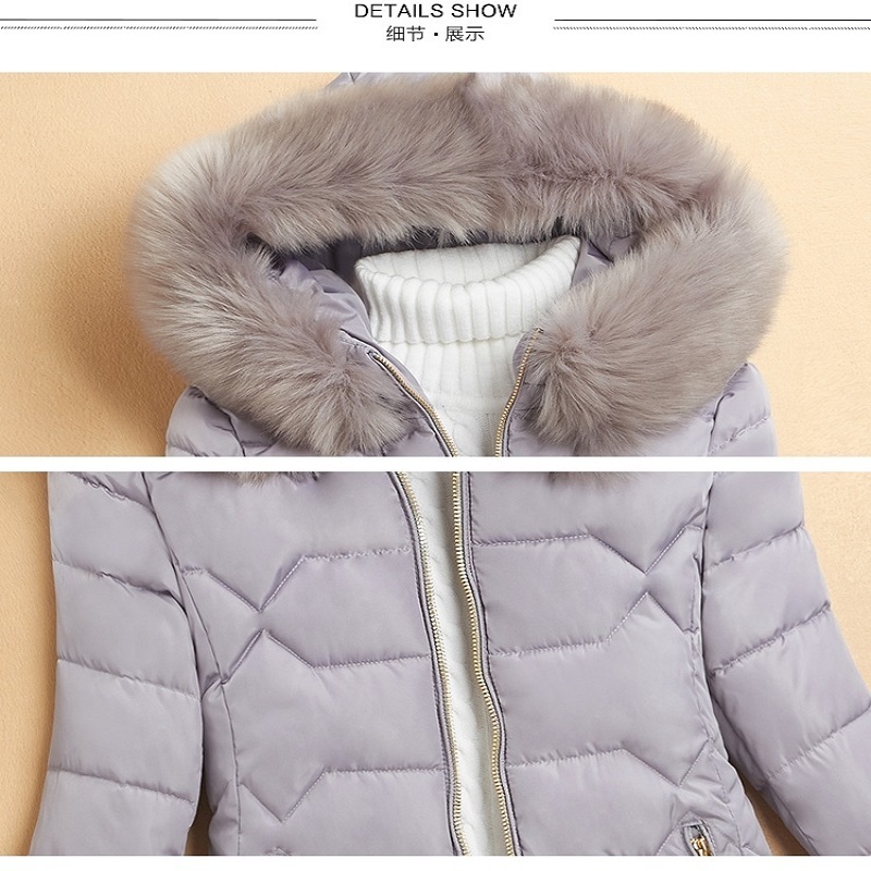 Winter short women's jacket new large fur collar slim thick padded jacket to keep warm and thin women's winter jacket