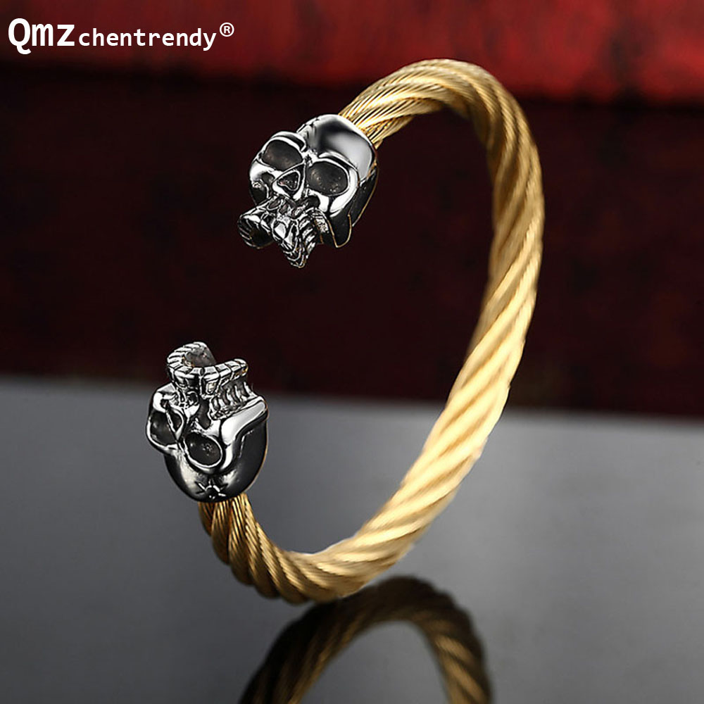 2020 New Rapper Classic Stainles Steel Wire Woven Skeleton Bangle Skull Men Bracelet Antique Jewelry For Men pulseras Hombre
2020 New Rapper Classic Stainles Steel Wire Woven Skeleton Bangle Skull Men Bracelet Antique Jewelry For Men pulseras Hombre