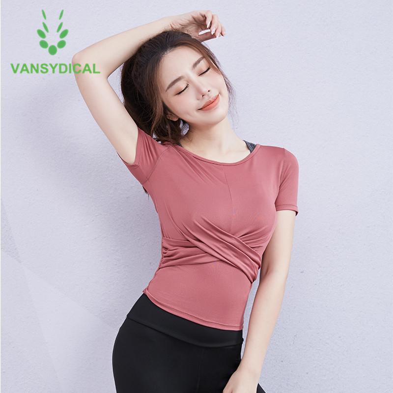 Vansydical Sports Yoga Shirts Tops Women Slim Gym Short Sleeve Cross Folding Quick Dry Summer Fitness Workout Running T-shirts, Fbk20155
Vansydical Sports Yoga Shirts Tops Women Slim Gym Short Sleeve Cross Folding Quick Dry Summer Fitness Workout Running T-shirts, Fbk20155