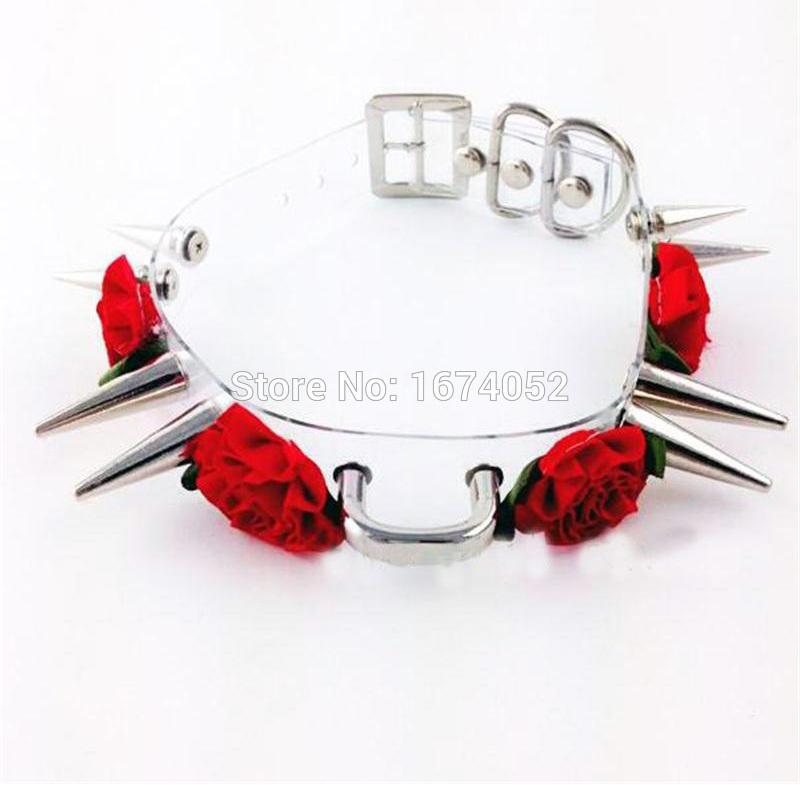 3 Colors Sexy Kawaii Double Spikes Stud Rivets Flower Necklace, Handmade Harajuku Clear Transparent Choker Collar Pendant
3 Colors Sexy Kawaii Double Spikes Stud Rivets Flower Necklace, Handmade Harajuku Clear Transparent Choker Collar Pendant
