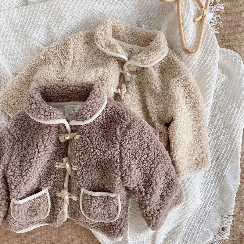MILANCEl Winter Girls Coat Lamb Wool Kids Outwear Claw Botton Jacket for Girl Sweet ColorBaby Cardigan LJ201125