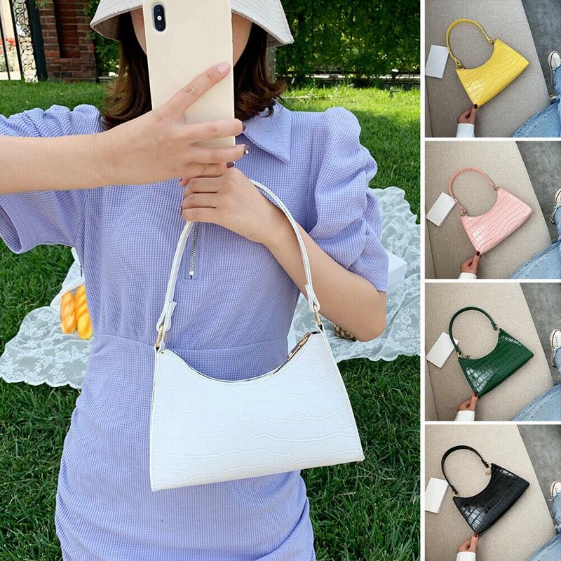 Crocodile Pattern PU Leather Female Shoulder Bag Fashion Ladies Armpit Bag Vintage Women Baguette Purse Handbags Small Clutch, Style 2 white
Crocodile Pattern PU Leather Female Shoulder Bag Fashion Ladies Armpit Bag Vintage Women Baguette Purse Handbags Small Clutch, Style 2 white