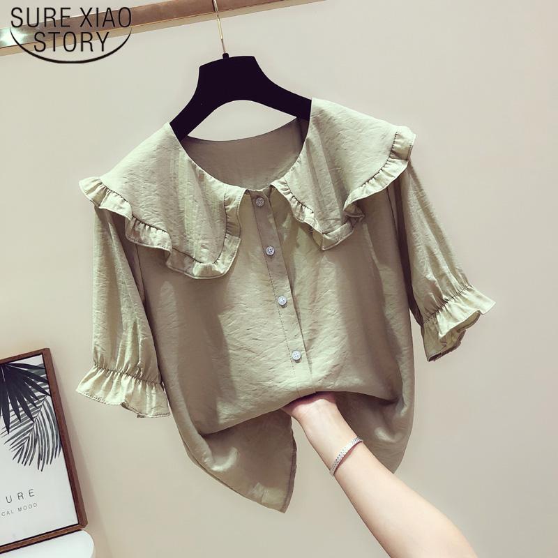 Women's Blouses & Shirts Fashion Slim Short Sleeve Women Clothing 2022 Summer Doll Collar Button Solid Casual Woman Tops Clothes 5164 50, White
Women's Blouses & Shirts Fashion Slim Short Sleeve Women Clothing 2022 Summer Doll Collar Button Solid Casual Woman Tops Clothes 5164 50, White