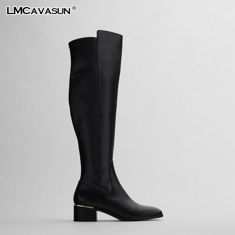 LMCAVASUN Winter new women stretch boots chunky heel platform slip on women over knee boots, Black
LMCAVASUN Winter new women stretch boots chunky heel platform slip on women over knee boots, Black