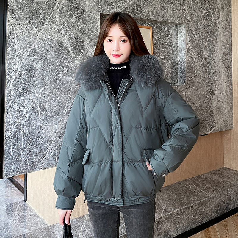 KMVEXO 2020 Women Winter Parkas Short Solid Hooded Female Jacket Plus Size Loose Cotton Padded With Big Fur Casual Coat Ladies T200902