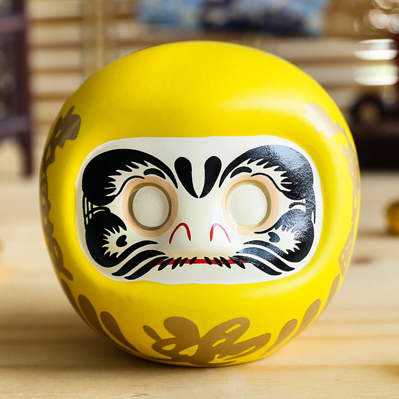 4 inch Japanese Ceramic Daruma Doll Lucky Charm Fortune Ornament Fengshui Zen Craft Money Box Home Tabletop Decoration Gifts Y200104