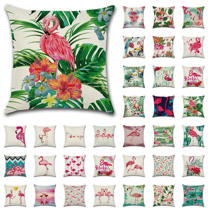 Tropical Linen Plant Cushion Cover Colorful Floral Pillow Case Home Chair Sofa Party Decoration Pink watercolor Flamingo
Tropical Linen Plant Cushion Cover Colorful Floral Pillow Case Home Chair Sofa Party Decoration Pink watercolor Flamingo