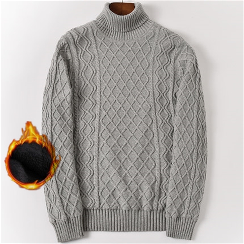 Knitwear Warm Winter Men Turtleneck Pullover Wool Liner Thick Snow High Neck Mens Sweater Pullovers Plus Size 5XL 6XL 7XL 201119