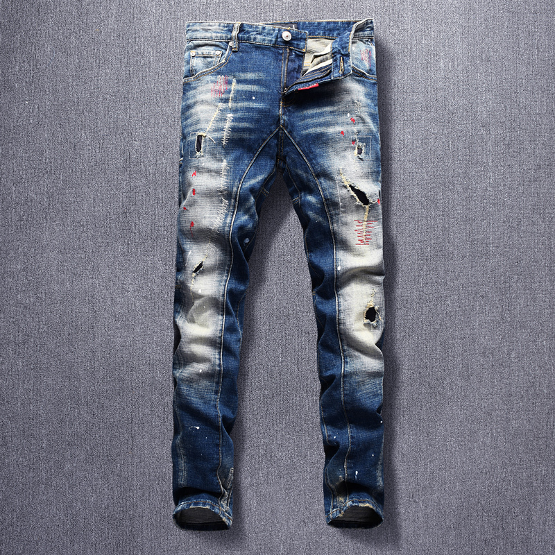 2021 New American Streetwear Fashion Men Jeans High Quality Slim Fit Hip Hop Denim Trousers Embroidery Designer Spliced Biker Pants Homme 01, Retro blue
2021 New American Streetwear Fashion Men Jeans High Quality Slim Fit Hip Hop Denim Trousers Embroidery Designer Spliced Biker Pants Homme 01, Retro blue