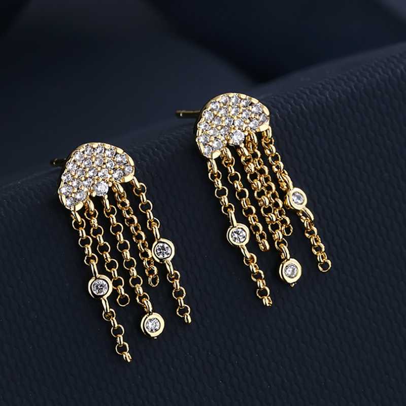 Stud European And American Earrings S925 Sterling Silver Needle June Golden Yellow Jellyfish Female Fashion Long Earring
Stud European And American Earrings S925 Sterling Silver Needle June Golden Yellow Jellyfish Female Fashion Long Earring