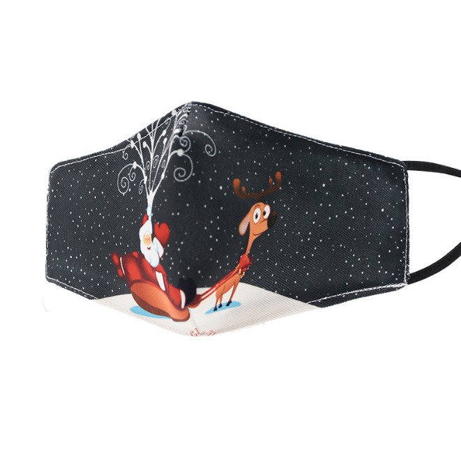 Designer Masks 20pcs/lot Christmas 3D Printing Santa Printed Cotton Fashion Mask Year Decoration