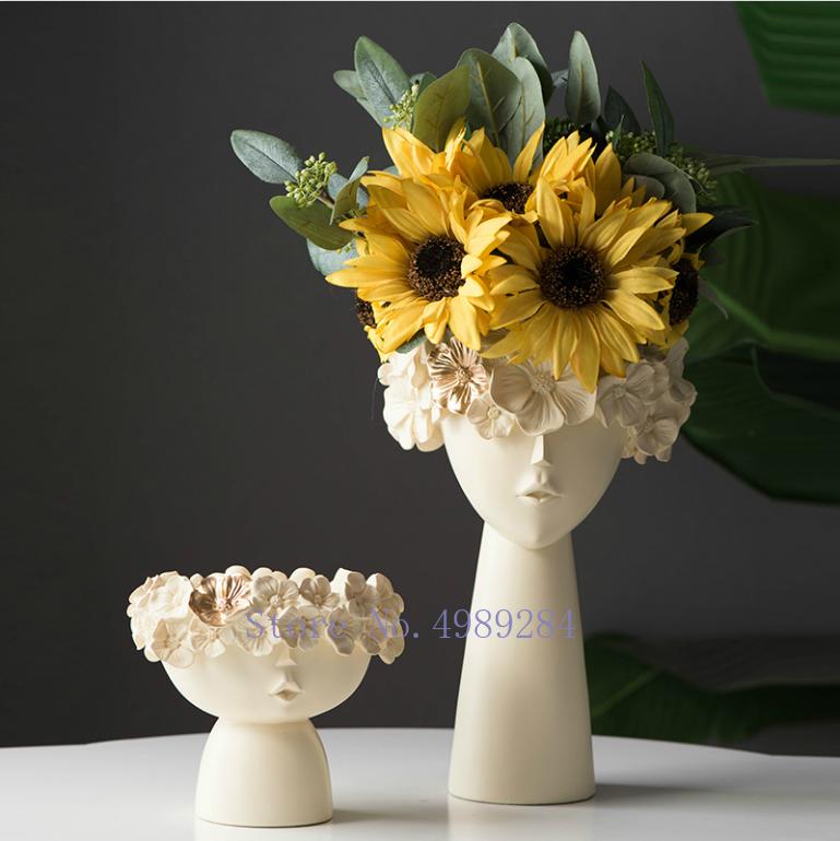 Nordic Resin Sculpture Character Abstract Flower Fairy Human Head Desktop Storage Flower Arrangement Modern Home Decoration
Nordic Resin Sculpture Character Abstract Flower Fairy Human Head Desktop Storage Flower Arrangement Modern Home Decoration