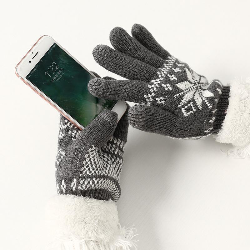 Christmas Gloves Snowflake Touch Screen Glove Thickened Knitted Winter Thickened Warm Gifts Winter Gloves Eldiven Handschoenen
Christmas Gloves Snowflake Touch Screen Glove Thickened Knitted Winter Thickened Warm Gifts Winter Gloves Eldiven Handschoenen
