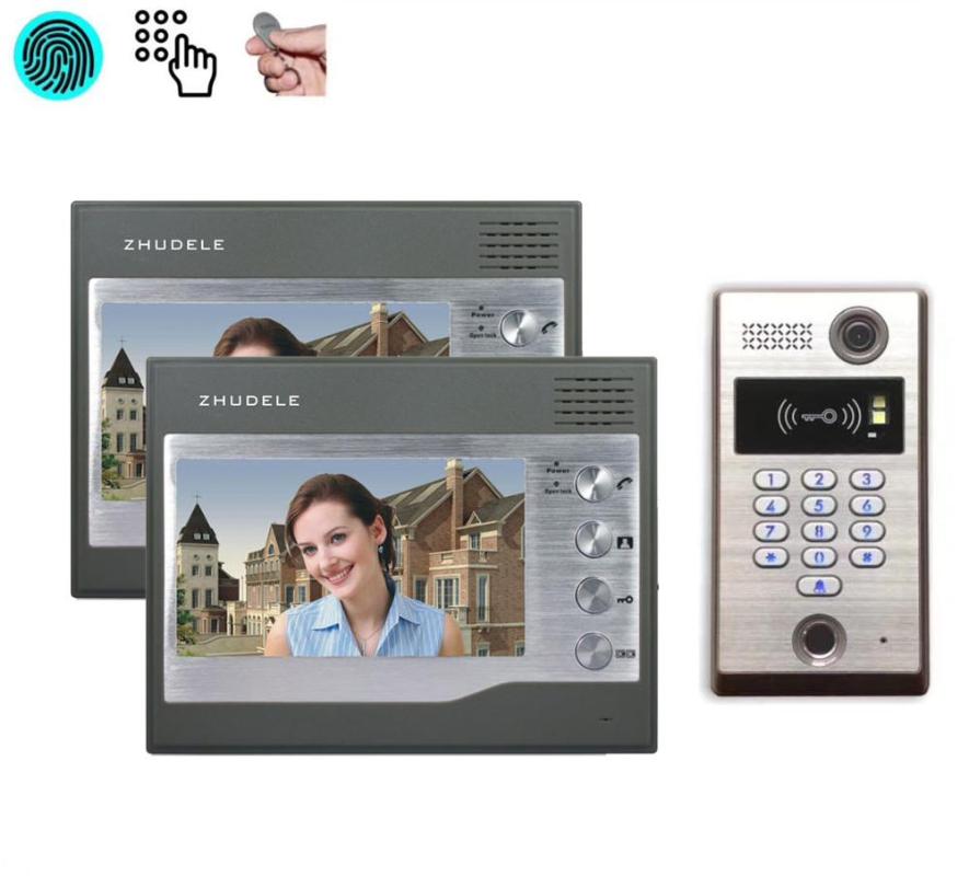ZHUDELE Home Security Audio Door Bell System 7" Video Door Phone Intercom Doorbell 700TVL IR CCD Camera FRID Panel for Villa
ZHUDELE Home Security Audio Door Bell System 7" Video Door Phone Intercom Doorbell 700TVL IR CCD Camera FRID Panel for Villa