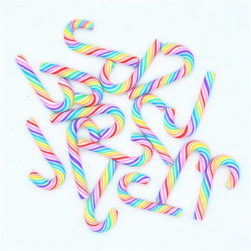 50PCS/Pack Wholesale 10mmX30mm Rainbow Strips Polymer Clay Candy Crutch Candy Miniatures|Christmas Party Decoration Y201020
50PCS/Pack Wholesale 10mmX30mm Rainbow Strips Polymer Clay Candy Crutch Candy Miniatures|Christmas Party Decoration Y201020