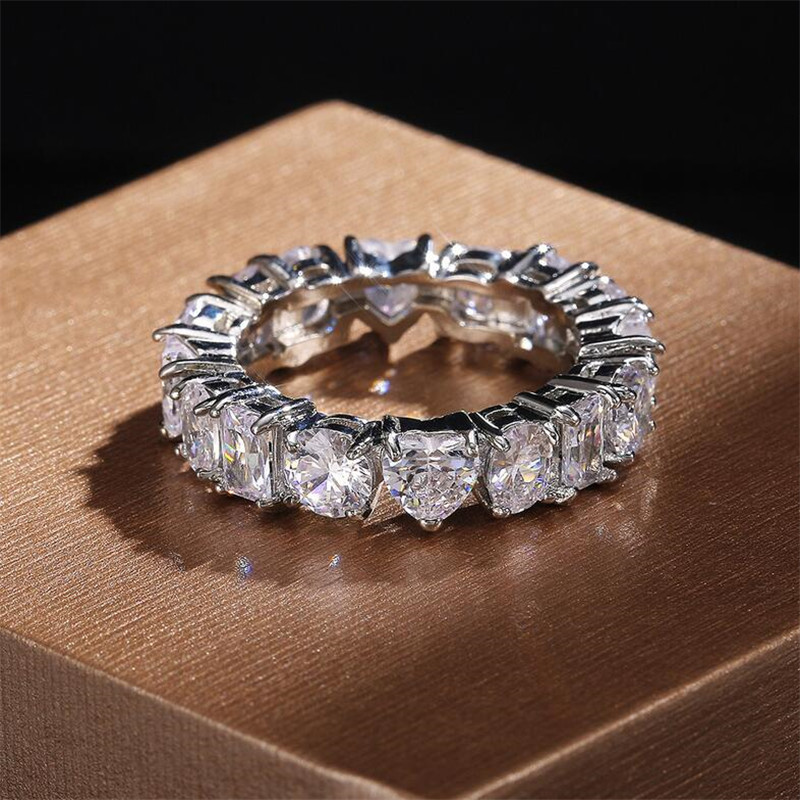 Choucong Brand New Dexule Jewelry 925 Sterling Silver Multi Shape Gemstones CZ Diamond Women Wedding Engagement Band Ring For Lover Gift