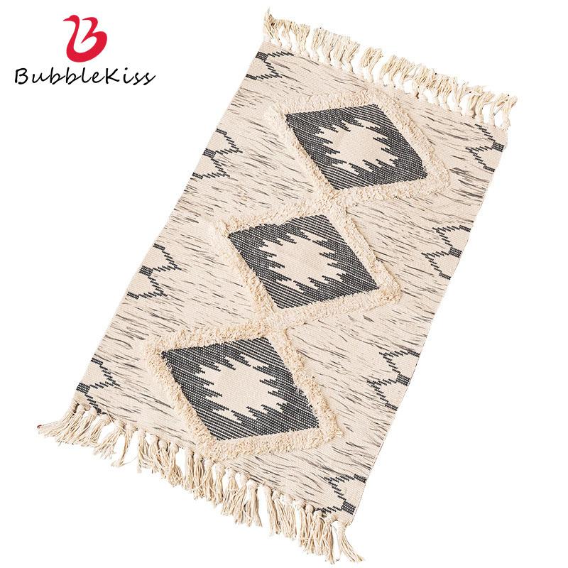 Bubble Kiss New Cotton and linen tassel woven mat Carpet Nordic style Geometric Pattern Decorative Bedside Mat Simple Area Rug
Bubble Kiss New Cotton and linen tassel woven mat Carpet Nordic style Geometric Pattern Decorative Bedside Mat Simple Area Rug