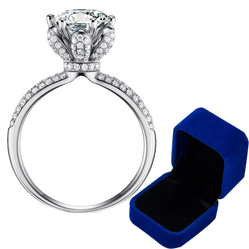Custom Name Certified 5 Carat Diamond Engagement Ring Women 14K White Gold Sterling Silver Bridal Rings Wedding Band 220210