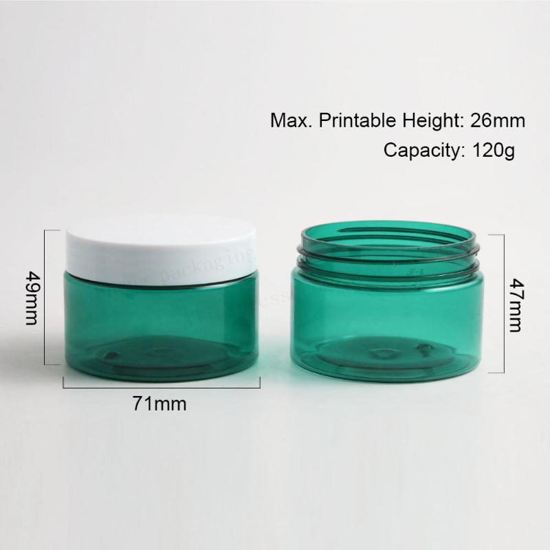 20 x 120g 4OZ Travel Empty Turquoise Blue Cream Jar With Black White Clear Lids 120cc Make Up Cosmetic Packaging
