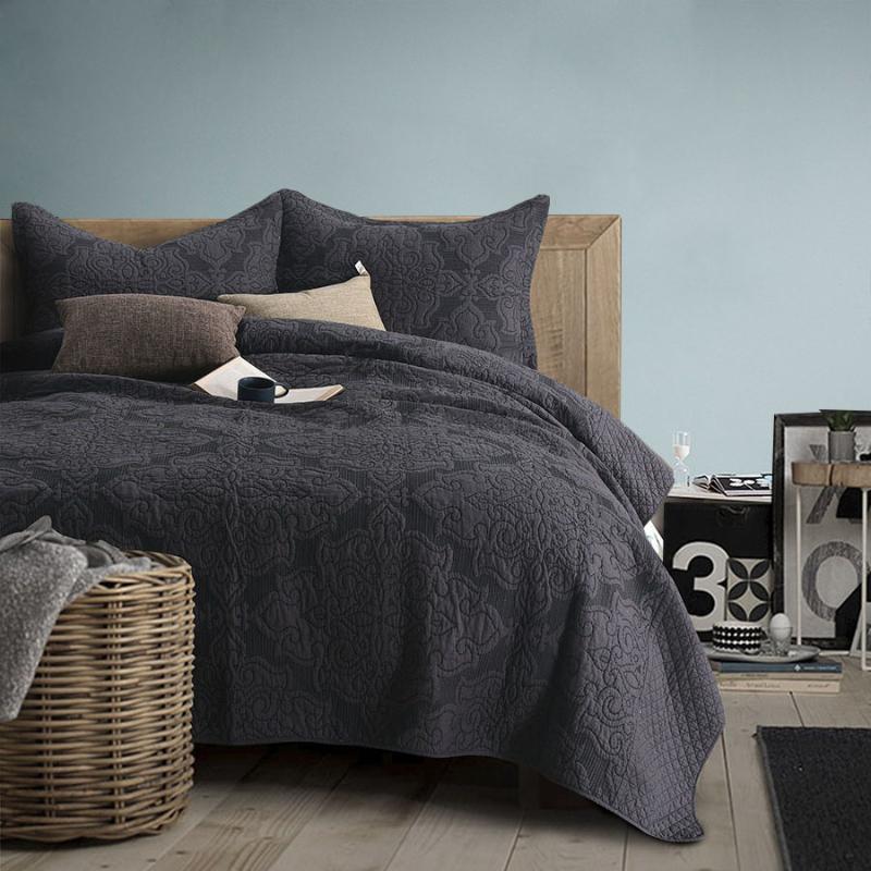 CHAUSUB Franch Bedspreads For Bed Solid Quilts Set 3PCS Cotton Embroidered Bed Cover Pillowcase Coverlet Size Gray Blanket, Black
CHAUSUB Franch Bedspreads For Bed Solid Quilts Set 3PCS Cotton Embroidered Bed Cover Pillowcase Coverlet Size Gray Blanket, Black