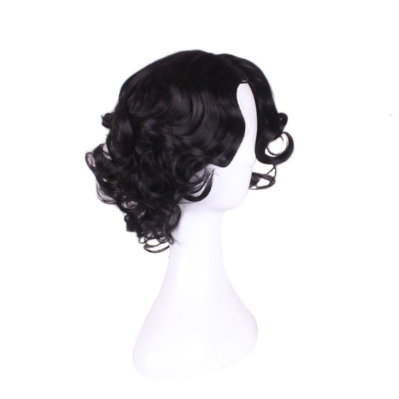 Short Black Wave Middle Part Women's Hair wig for daily life to cosplay