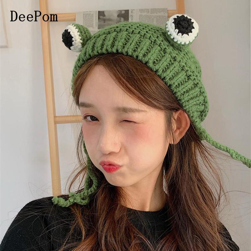 DeePom Handmade Cartoon Cute Frog Big Eyes Knitting Hats For Women Children Korean Style Winter Beanie Women Hats Christmas Gift, Blue;gray
DeePom Handmade Cartoon Cute Frog Big Eyes Knitting Hats For Women Children Korean Style Winter Beanie Women Hats Christmas Gift, Blue;gray