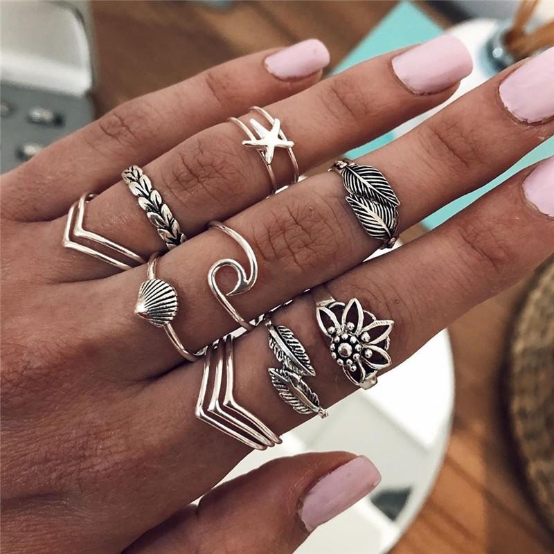 12Pcs/Set Simple Women Rings Set Leaf Hollow Lotus Shell V Shaped Finger Silver Color Ring Creative Valentine's Day Gift Jewelry
12Pcs/Set Simple Women Rings Set Leaf Hollow Lotus Shell V Shaped Finger Silver Color Ring Creative Valentine's Day Gift Jewelry