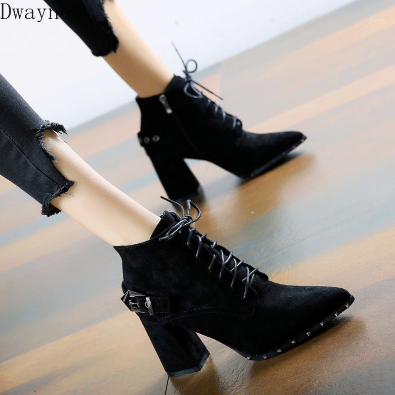 Belt buckle commuter boots women autumn and winter 2020 tie rivet pointed thick heel high heel boots Ankle1, Brown
Belt buckle commuter boots women autumn and winter 2020 tie rivet pointed thick heel high heel boots Ankle1, Brown