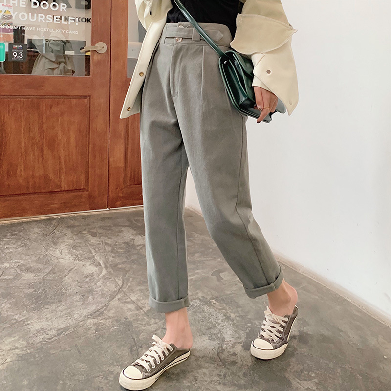 MISHOW Spring Pencil Pants Female Slim Solid Ankle Length Pantalones Casual High Waist Trouser MX20A2143 201109