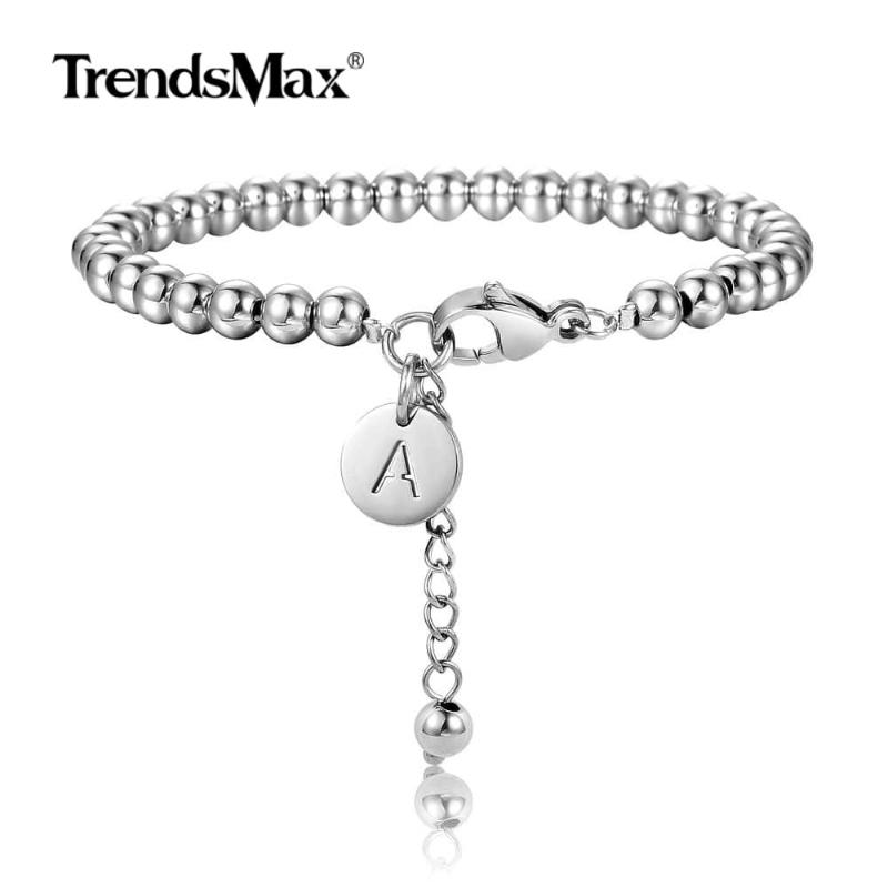 5mm Bead Name Female Jewelry Initial Letter Bracelets For Women Girl Stainless Steel Unique Design Dropshipping DB256 
5mm Bead Name Female Jewelry Initial Letter Bracelets For Women Girl Stainless Steel Unique Design Dropshipping DB256