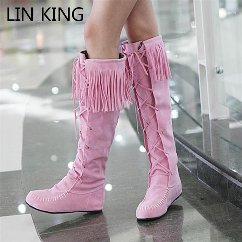 LIN KING Vintage Tassel Women Long Boots Round Toe Flats Motorcycle Shoes Fashion Woman Lace Up Knee High Boots Plus Size 34-431, Single shoes black
LIN KING Vintage Tassel Women Long Boots Round Toe Flats Motorcycle Shoes Fashion Woman Lace Up Knee High Boots Plus Size 34-431, Single shoes black