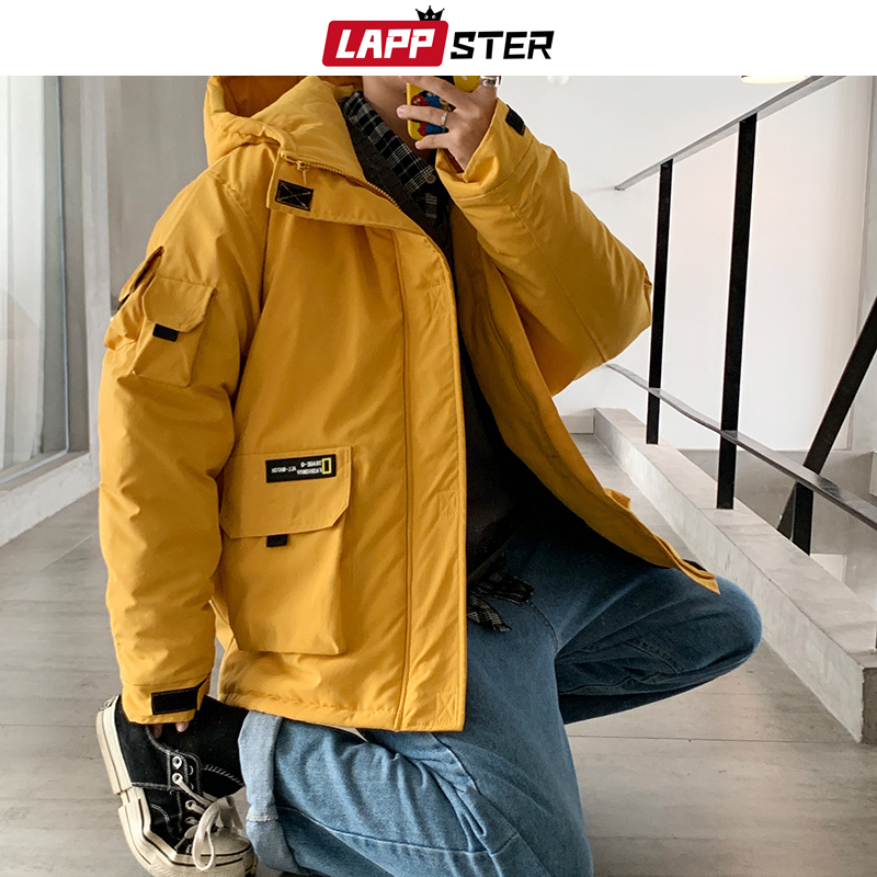LAPPSTER Men Streetwear Winter Jacket Black Mens Harajuku Overcoat Cargo Jackets Parka Korean Casual Autumn Coats Plus Size 201023