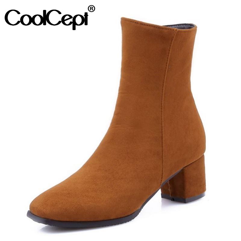 CoolCept Plus Size 28-43 Women Ankle Boots Thick Heel Flock Square Toe Zipper Shoes Winter Warm Boots Women Party Footwear, Gray
CoolCept Plus Size 28-43 Women Ankle Boots Thick Heel Flock Square Toe Zipper Shoes Winter Warm Boots Women Party Footwear, Gray