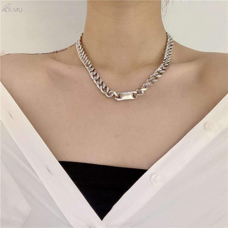 AOMU Korea 2020 Stainless Steel Thick Chain Hip Hop Punk Necklace Collarbone Chain for Women Men New Jewelry Accessories
AOMU Korea 2020 Stainless Steel Thick Chain Hip Hop Punk Necklace Collarbone Chain for Women Men New Jewelry Accessories