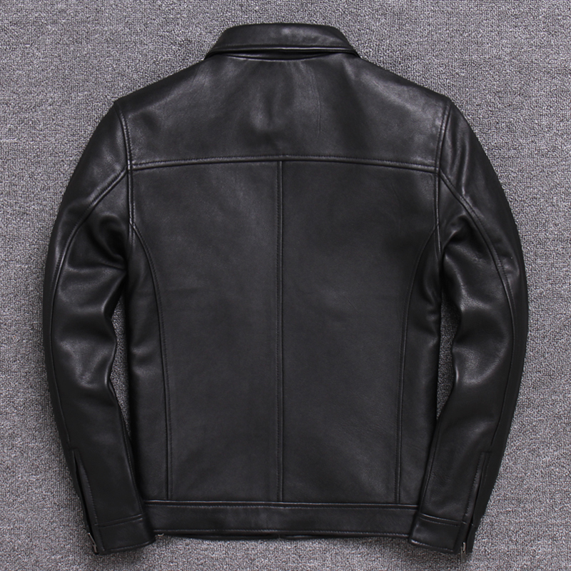 Plus sizeSpring Genuine Leather jacketMen quality Business Casual soft sheepskin coatPapa clothessales 201127