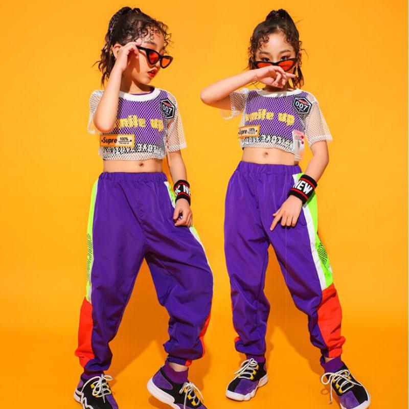 Stage Wear Children Ballroom Jazz Dance Costumes Hip-hop Style Students Teams Modern Girls Party Concert Outfits