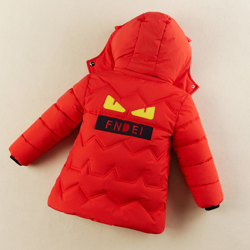 INS HOT Children's padded jacket kid's winter clothes thick handsome mid-length Wavy quilting line kids parka hooded 3 colors 201126
