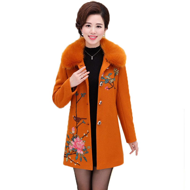 2021 New Mother's Coat Long-sleeved Winter Long-sleeves Fur Collar Embroidered Wool Big Size Warmer Velvet Ladies Jacket A300 BPBV, Black
2021 New Mother's Coat Long-sleeved Winter Long-sleeves Fur Collar Embroidered Wool Big Size Warmer Velvet Ladies Jacket A300 BPBV, Black