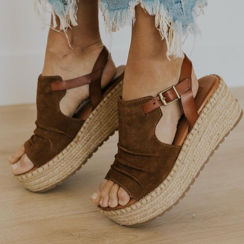 Women Gladiator Sandals Woman Platform Wedges Female Buckle Strap Women's Footwear Ladies Solid Peep Toe Casual Shoes Plus Size, Brown
Women Gladiator Sandals Woman Platform Wedges Female Buckle Strap Women's Footwear Ladies Solid Peep Toe Casual Shoes Plus Size, Brown