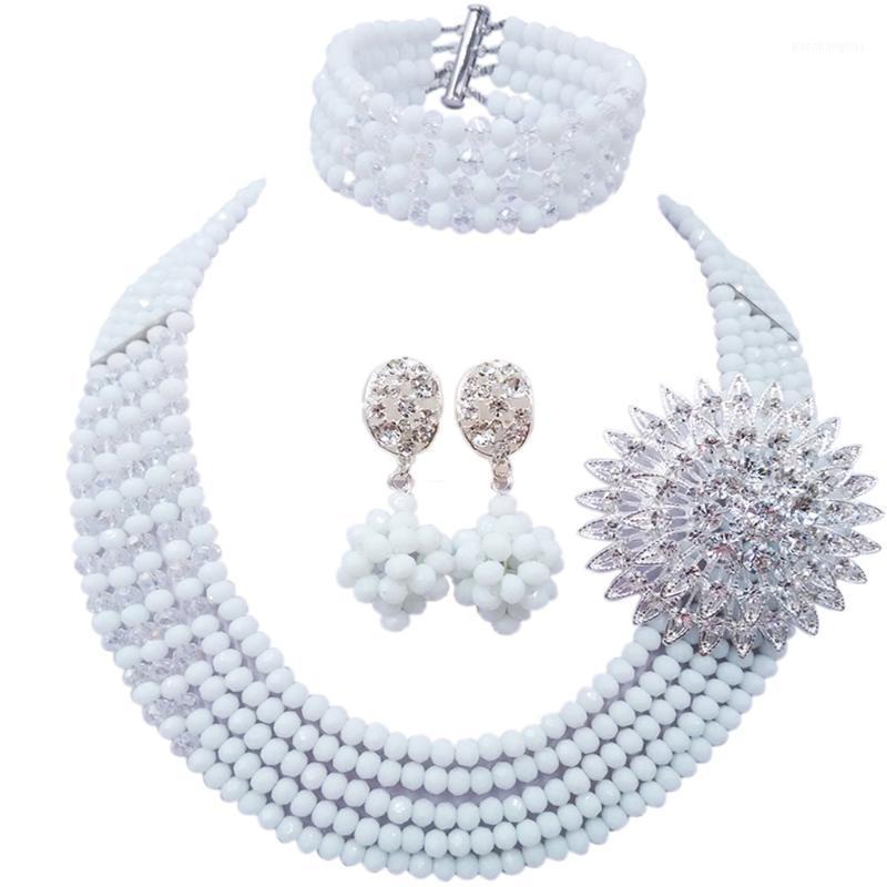 Earrings & Necklace Fashion White Clear AB Costume African Beads Jewelry Set Nigerian Wedding Crystal Bridal Sets 5JZ09, Silver
Earrings & Necklace Fashion White Clear AB Costume African Beads Jewelry Set Nigerian Wedding Crystal Bridal Sets 5JZ09, Silver