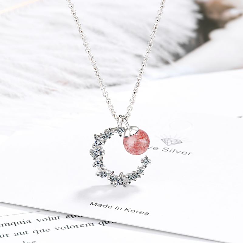 Exquisite Irregular Cubic Zircon Moon Pendant Necklace With Strawberry Crystal Bead Jewelry For Women Fashion Accessories S-N486
Exquisite Irregular Cubic Zircon Moon Pendant Necklace With Strawberry Crystal Bead Jewelry For Women Fashion Accessories S-N486
