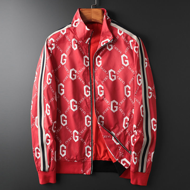 2021 Fashion G Letter Brand Windbreaker Spring Zipper Men's Jacket Autumn Trend Handsome Loose Casual Jacket Men Clothing LJ201013, Red
2021 Fashion G Letter Brand Windbreaker Spring Zipper Men's Jacket Autumn Trend Handsome Loose Casual Jacket Men Clothing LJ201013, Red