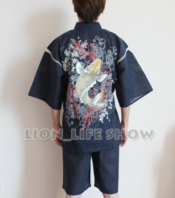 Ethnic Clothing Summer Men Japanese Jinbei Kimono Carp Short Sleeve Pants Sleepwear Pajama Homewear1
Ethnic Clothing Summer Men Japanese Jinbei Kimono Carp Short Sleeve Pants Sleepwear Pajama Homewear1