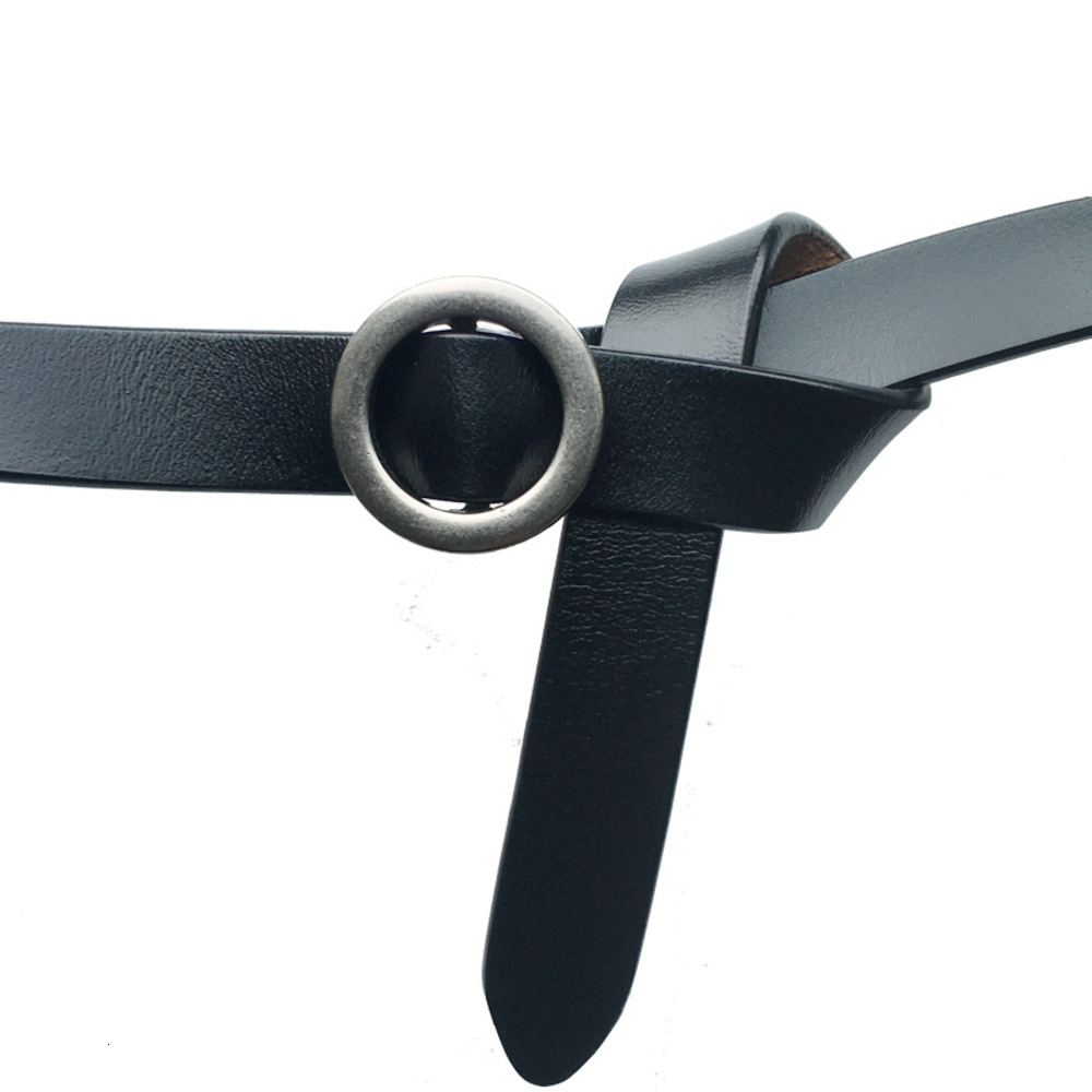 Hot summer new products women's leather thin belt round buckle knot thin belt casual dress, Black
Hot summer new products women's leather thin belt round buckle knot thin belt casual dress, Black