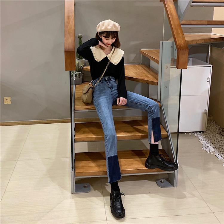 2020 new straight denim trousers look thin and versatile color matching jeans straight nine-point slim trousers, Photo color
2020 new straight denim trousers look thin and versatile color matching jeans straight nine-point slim trousers, Photo color