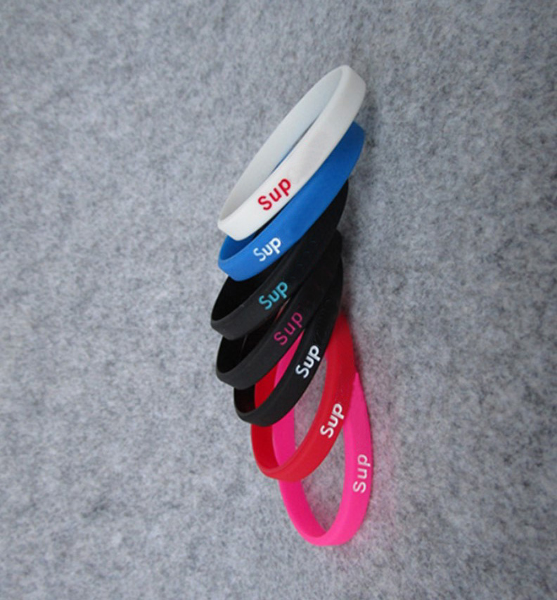 Popular 50pcs Silicone Sport bracelet lovers bangle Jelly Wristband Colorful Rubber bracelets Wrist Fashion Jewelry Promotion wholesale