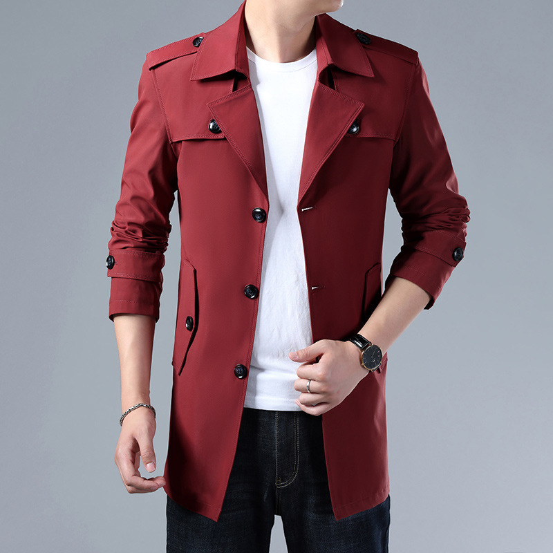 autumn and winter mid length jacket European and American windbreaker thickened overcoat coat one large men's wear, Black
autumn and winter mid length jacket European and American windbreaker thickened overcoat coat one large men's wear, Black